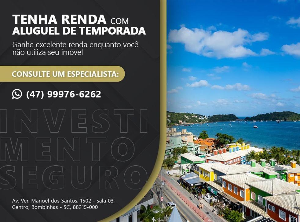 Cobertura Espacosa E Confortavel No Centro De Бомбіняс Екстер'єр фото